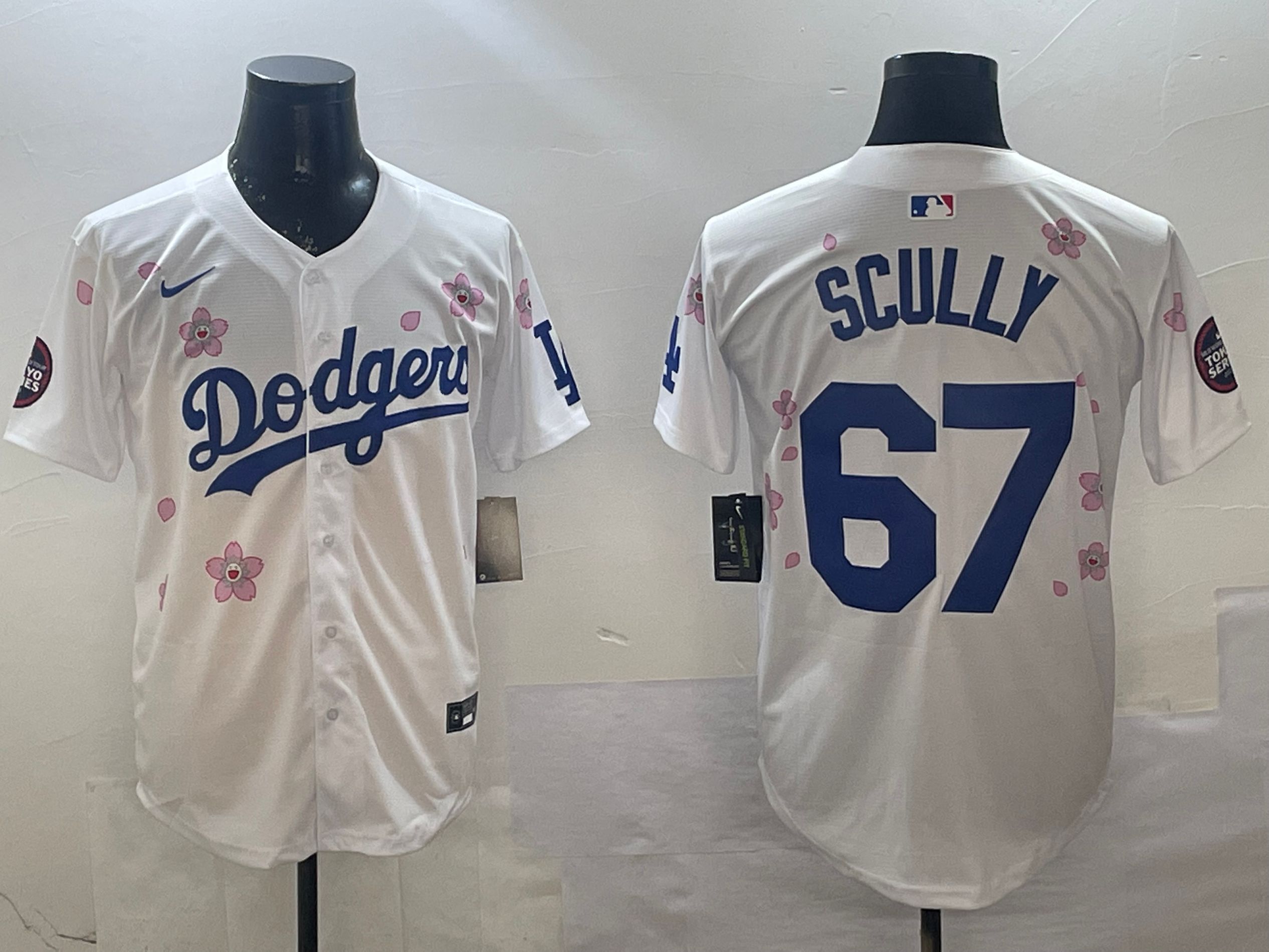 Men's Los Angeles Dodgers Vince Scully #67 White Jersey